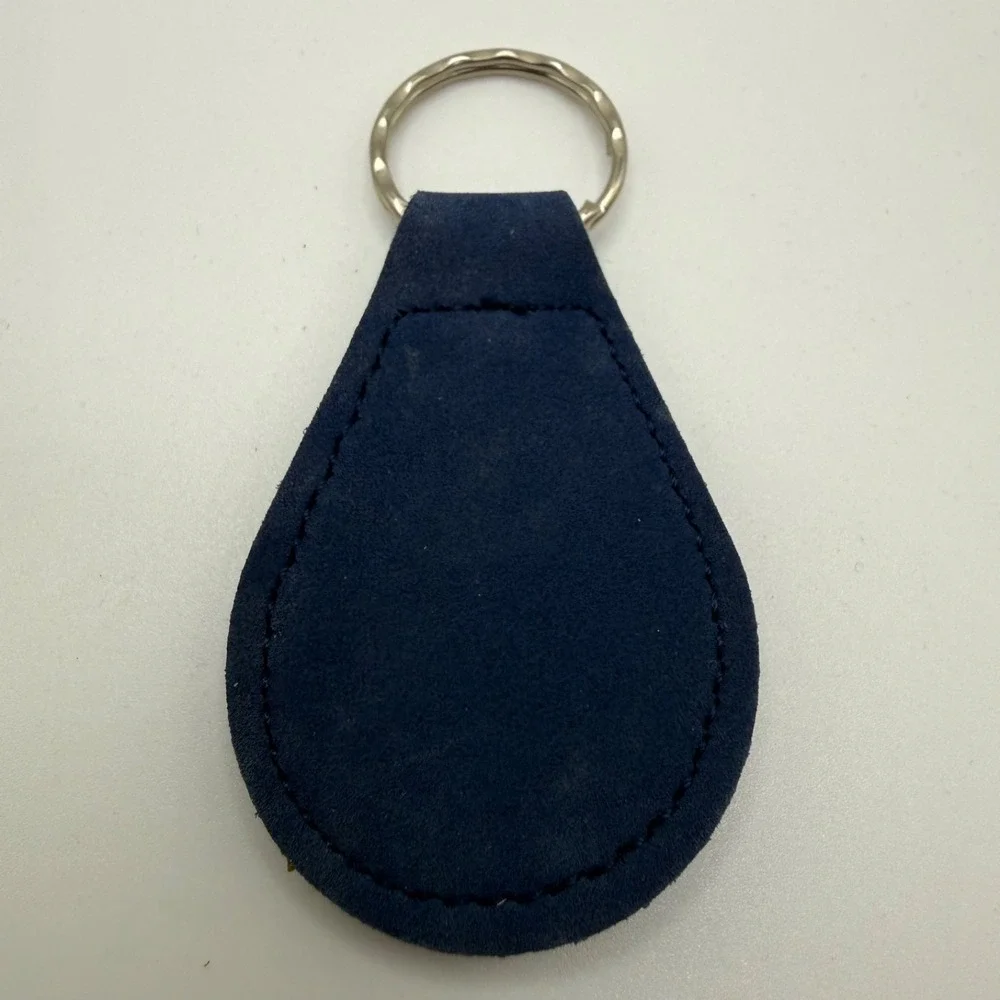 Vintage Masonic Keychain Square & Compass Blue Base Metal Fob Key Ring Accessory